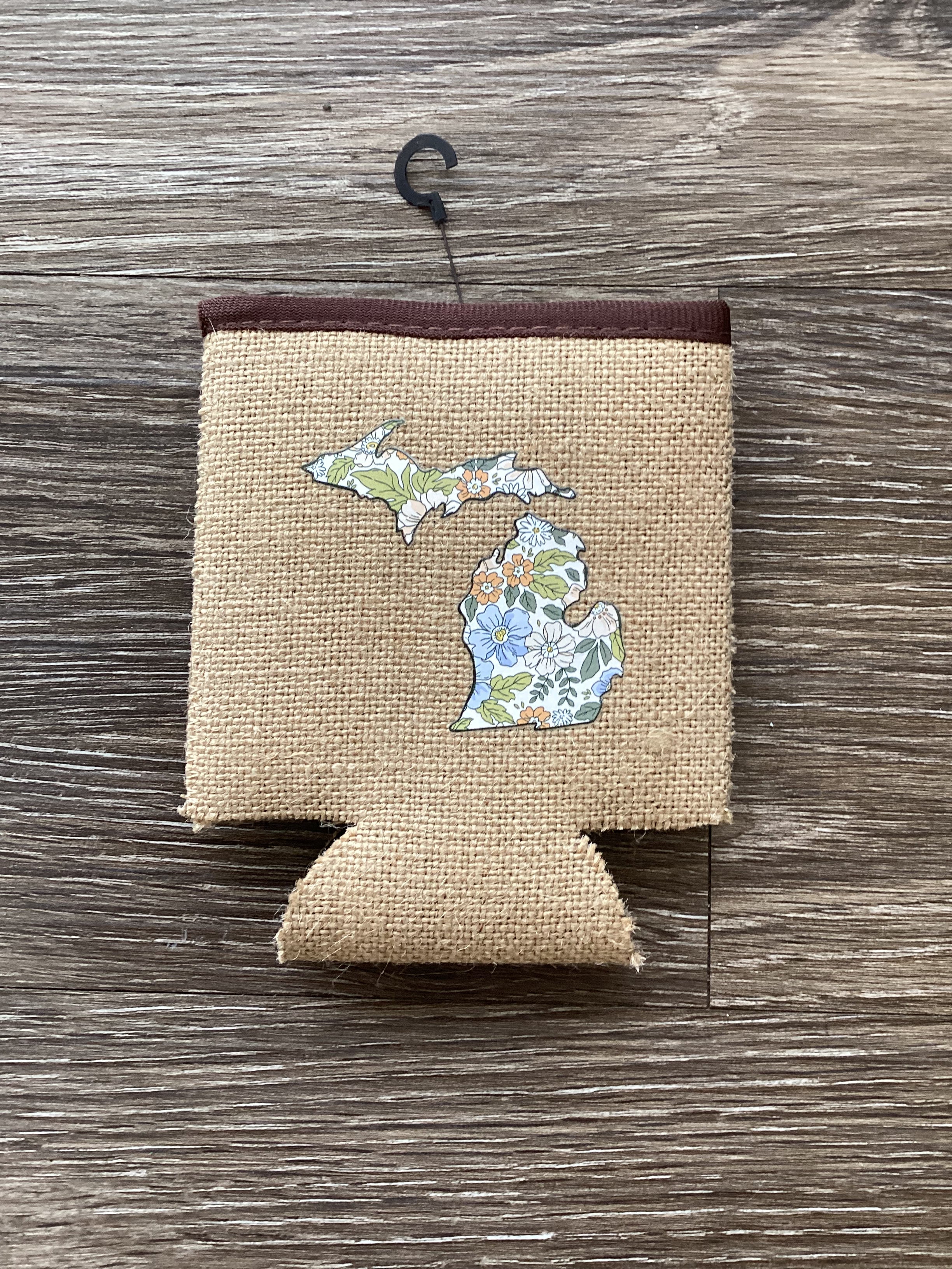 Blossoms - Meadow - Michigan - Burlap Koozie