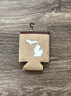 Anchors - Michigan - Burlap Koozie