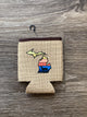 Animal Sunrise - Deer - Michigan - Burlap Koozie