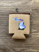 Watercolor - Night Sky - Michigan - Burlap Koozie