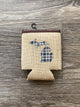 Plaid - Gray - Michigan - Burlap Koozie