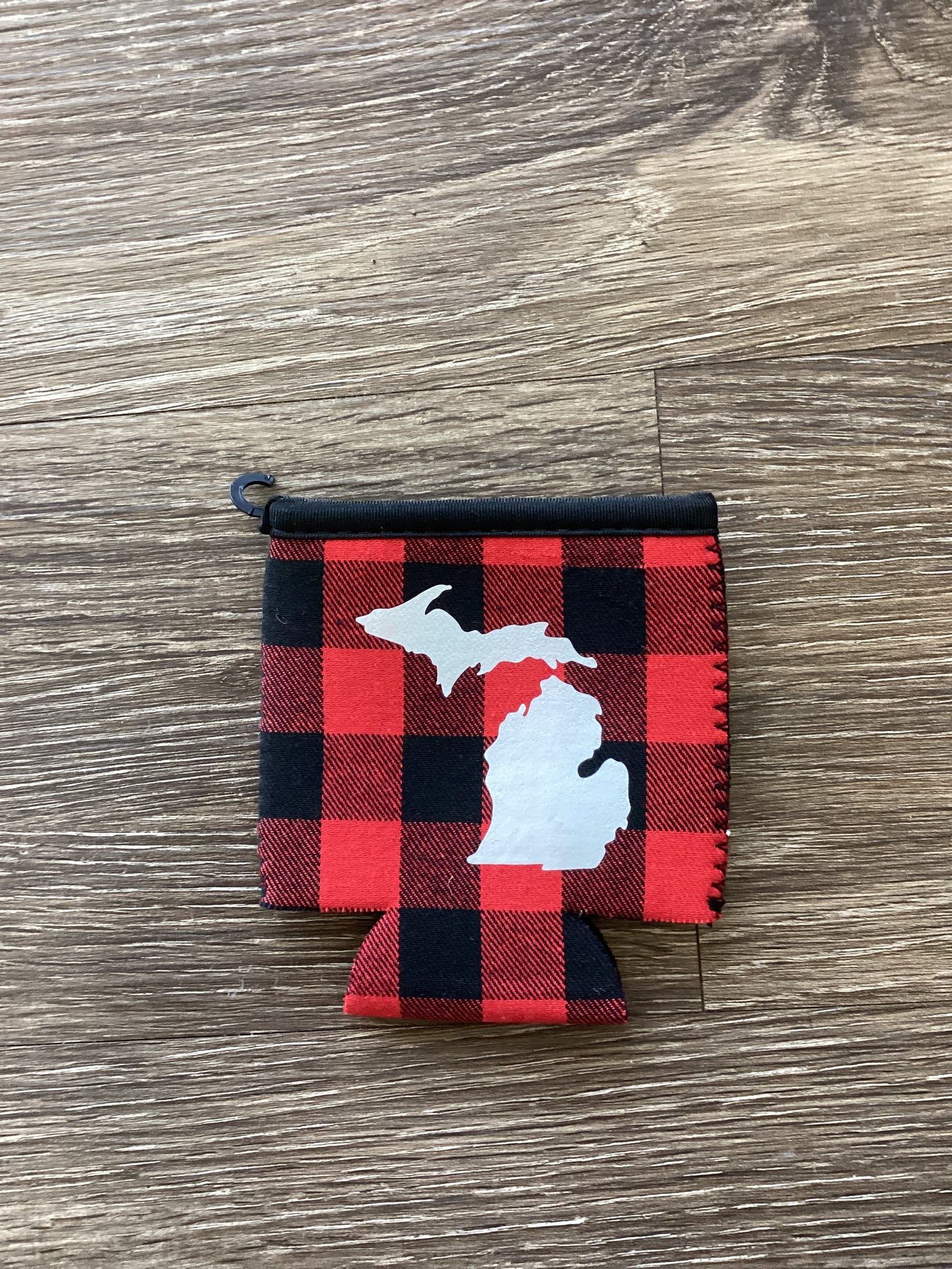 Michigan - Michigan - Buffalo Plaid Koozie