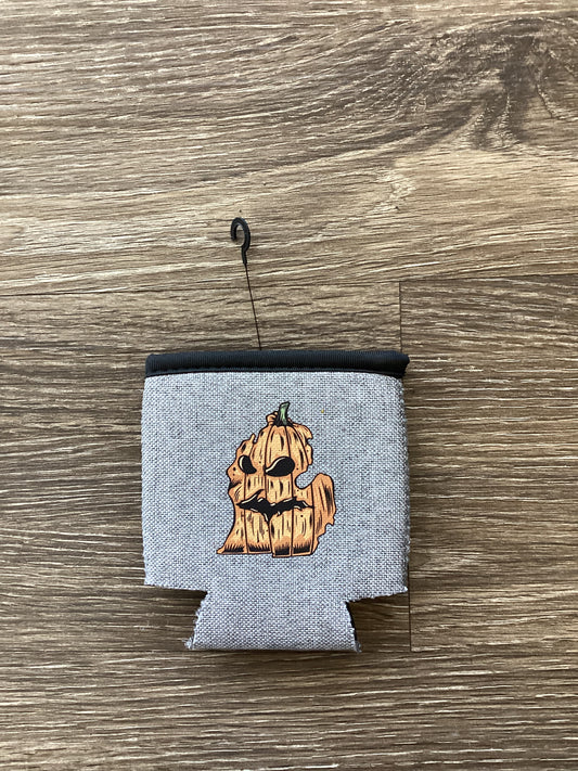 Pumpkin - Michigan - Heather Gray Koozie