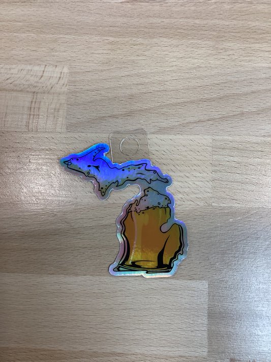 Beer of Michigan - Michigan - Waterproof Sticker (3" X 3")