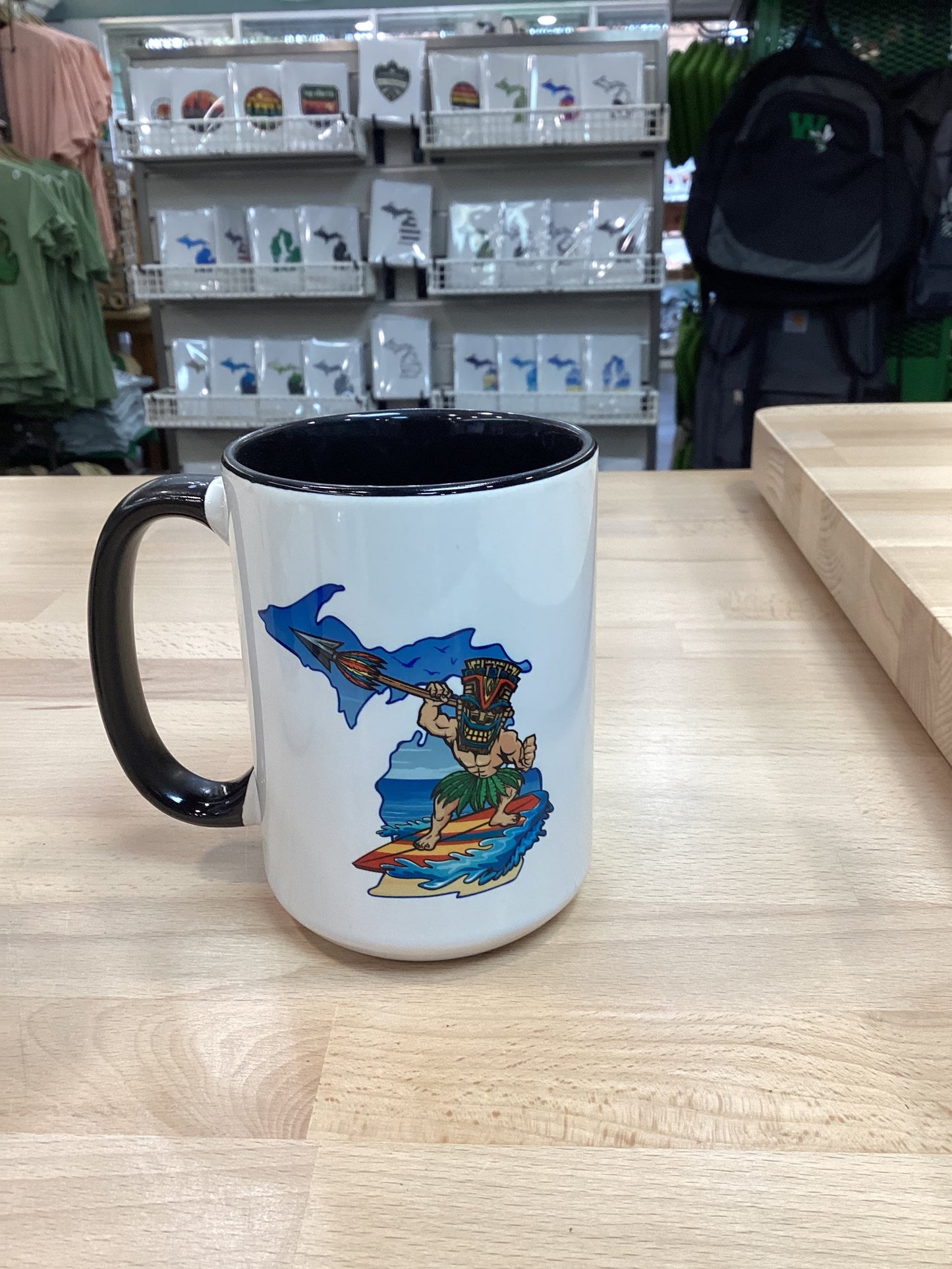 Tiki Man - Beach - Michigan - Mug