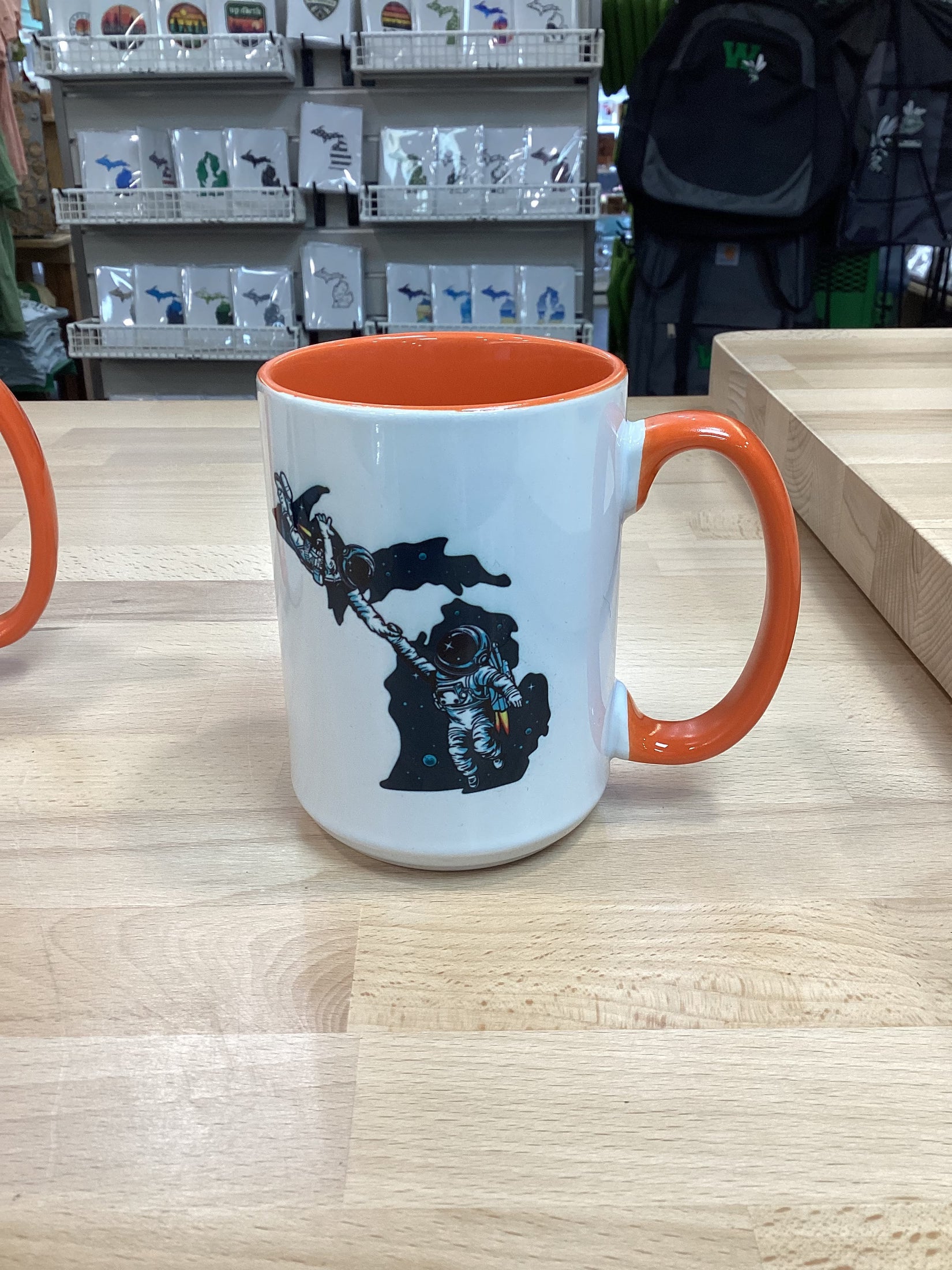 Astronauts - Watercolor - Space - orange - Michigan - Mug