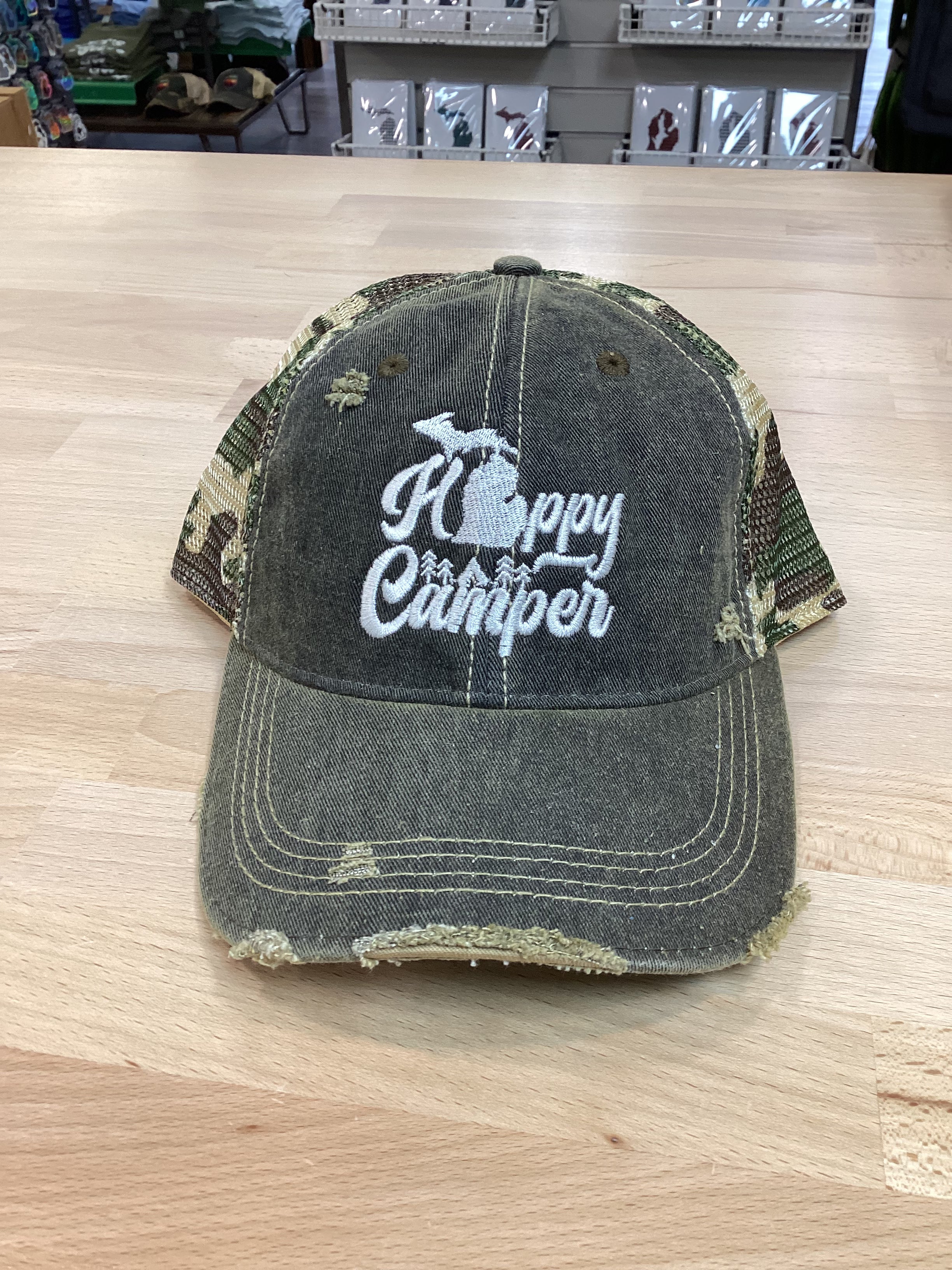 Happy Camper - Michigan - Woven Patch Hat