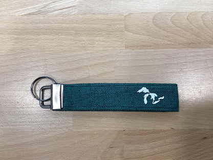 Heather Green Cloth Fob Keychain