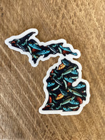 Fishes - Michigan - Waterproof Sticker (3