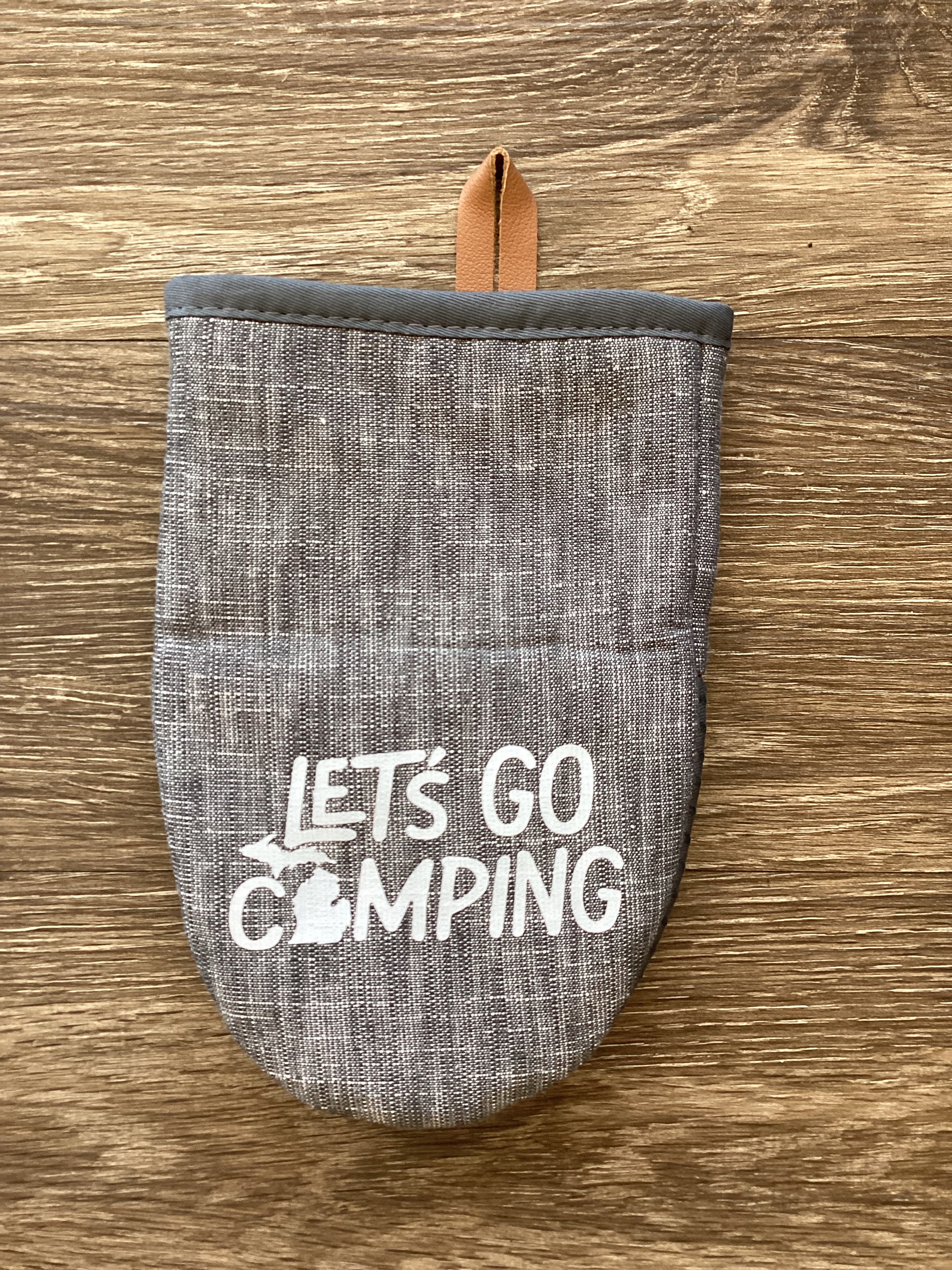 "Let's Go Camping" - Word - Short Oven Mitt