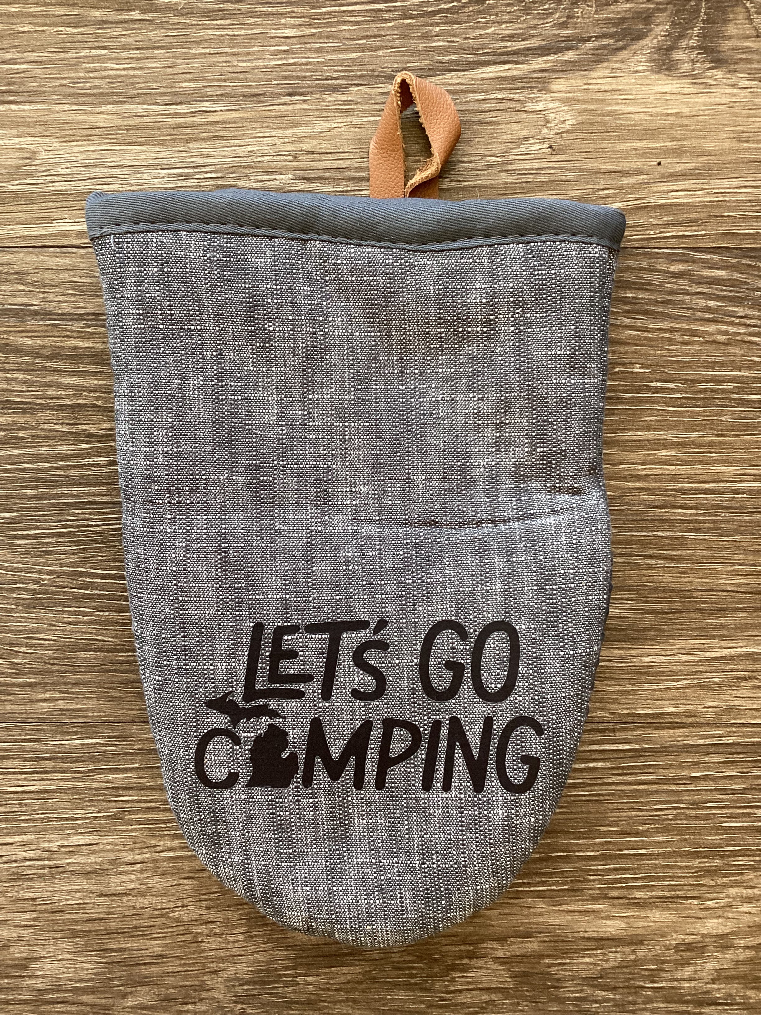 "Let's Go Camping" - Word - Short Oven Mitt