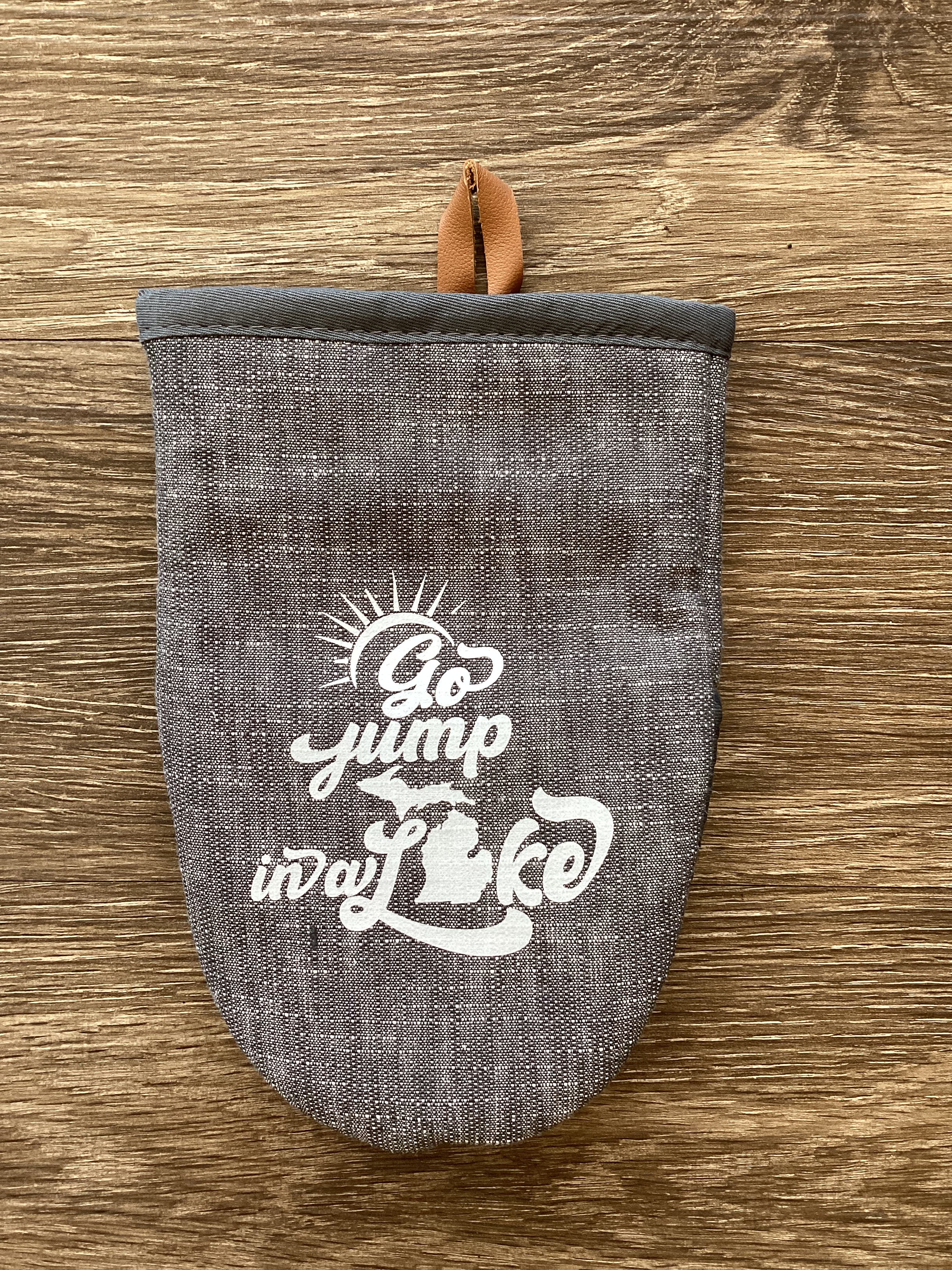 "Go Jump in a Lake" - Word - Short Oven Mitt