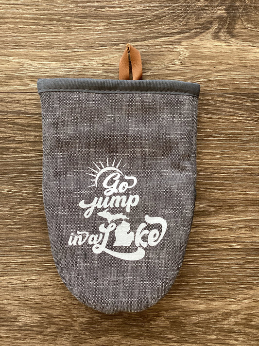 "Go Jump in a Lake" - Word - Short Oven Mitt