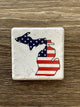 American Flag - Michigan - Ceramic Coaster