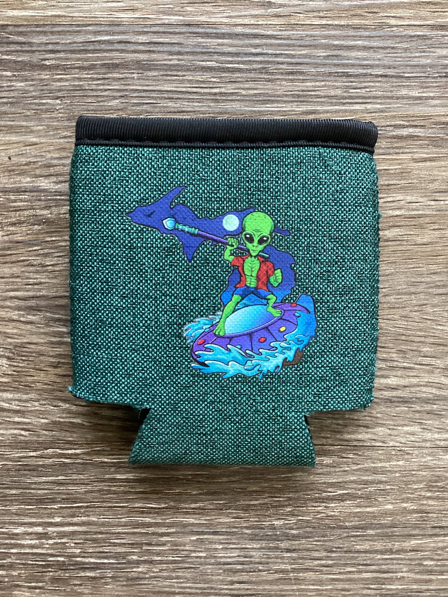 Alien Beach Night - Michigan - Heather Green Koozie