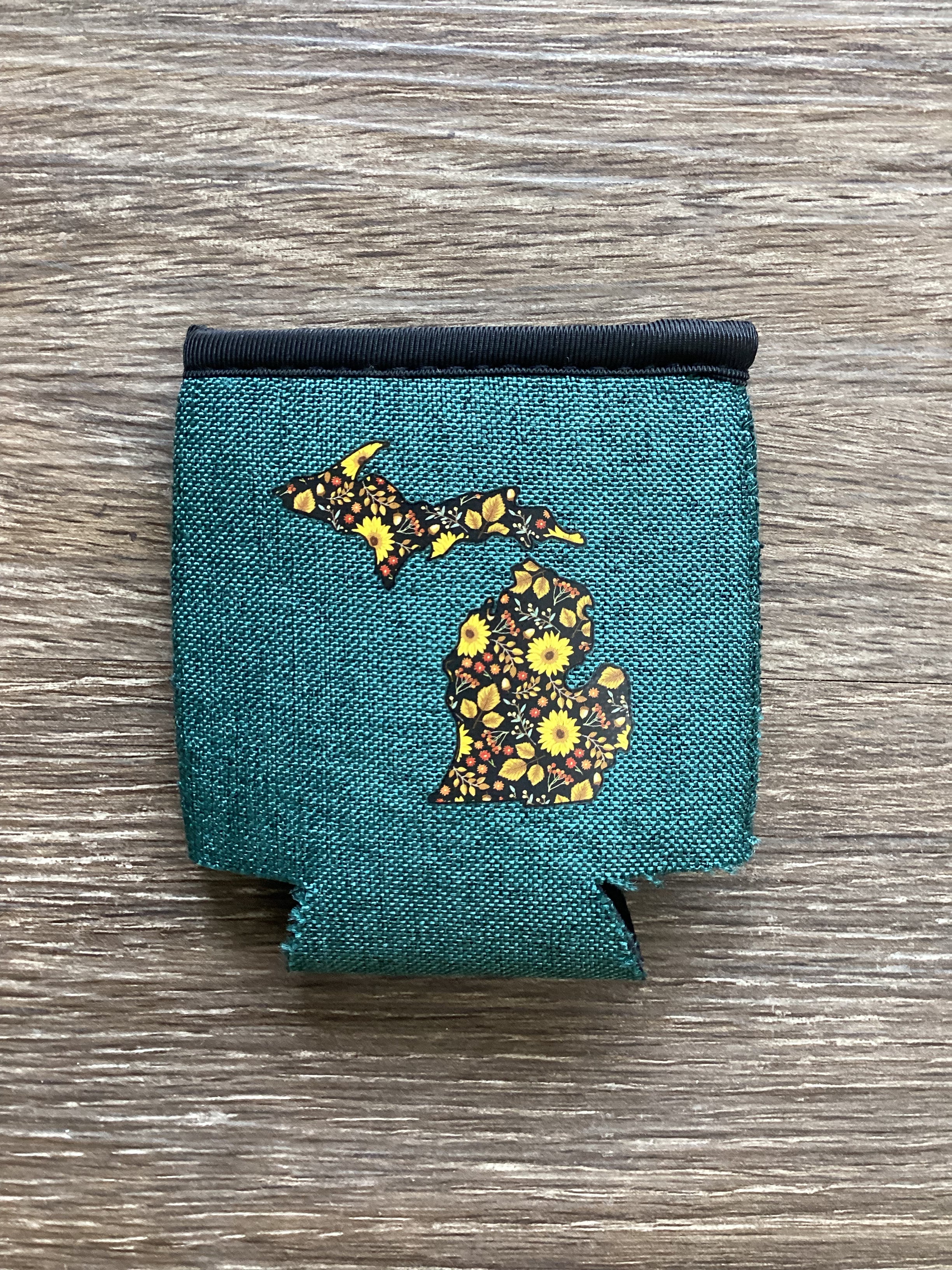 Sunflower - Michigan - Heather Green Koozie