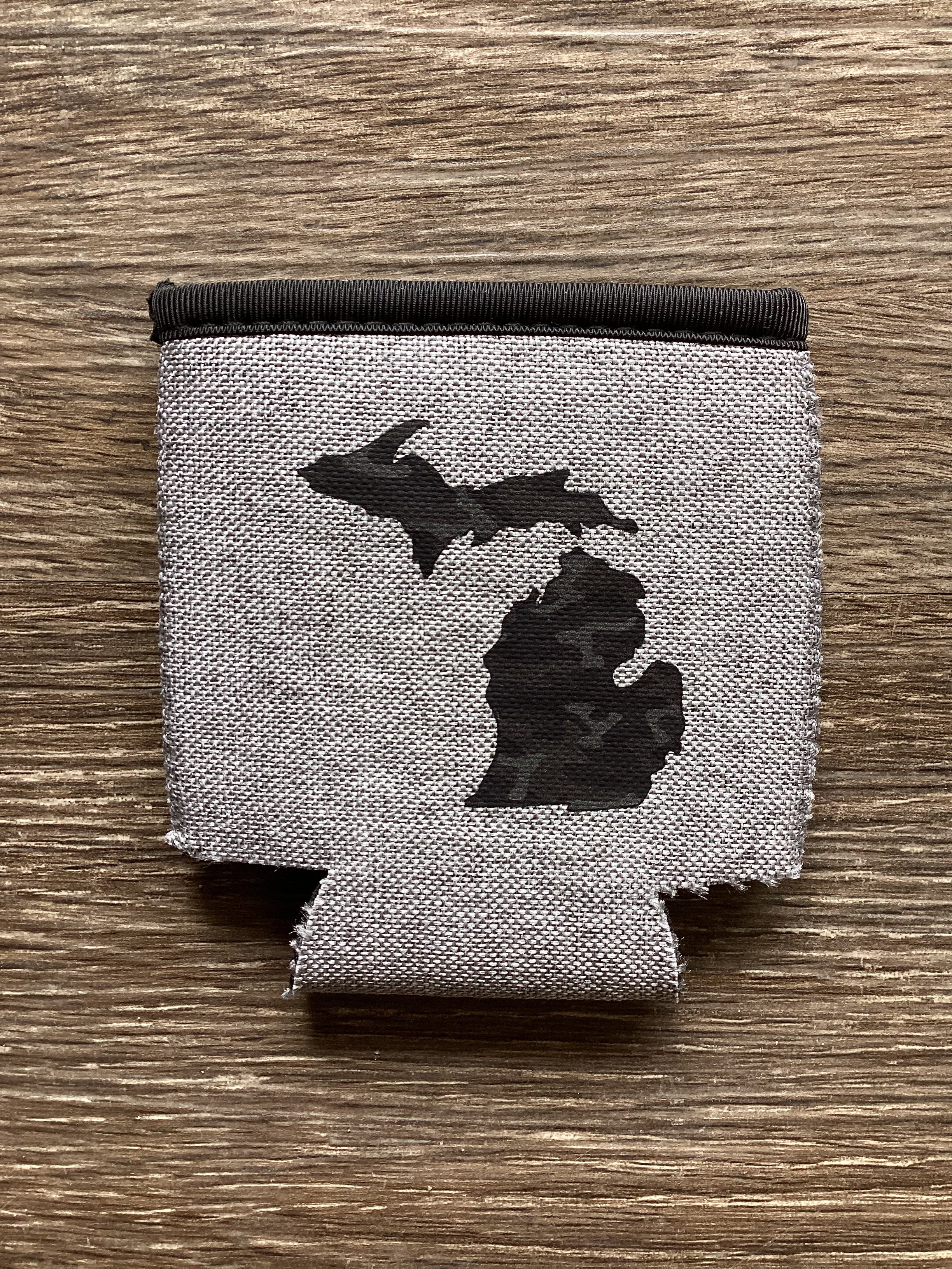 Black Camo  - Michigan - Light Heather Gray Koozie