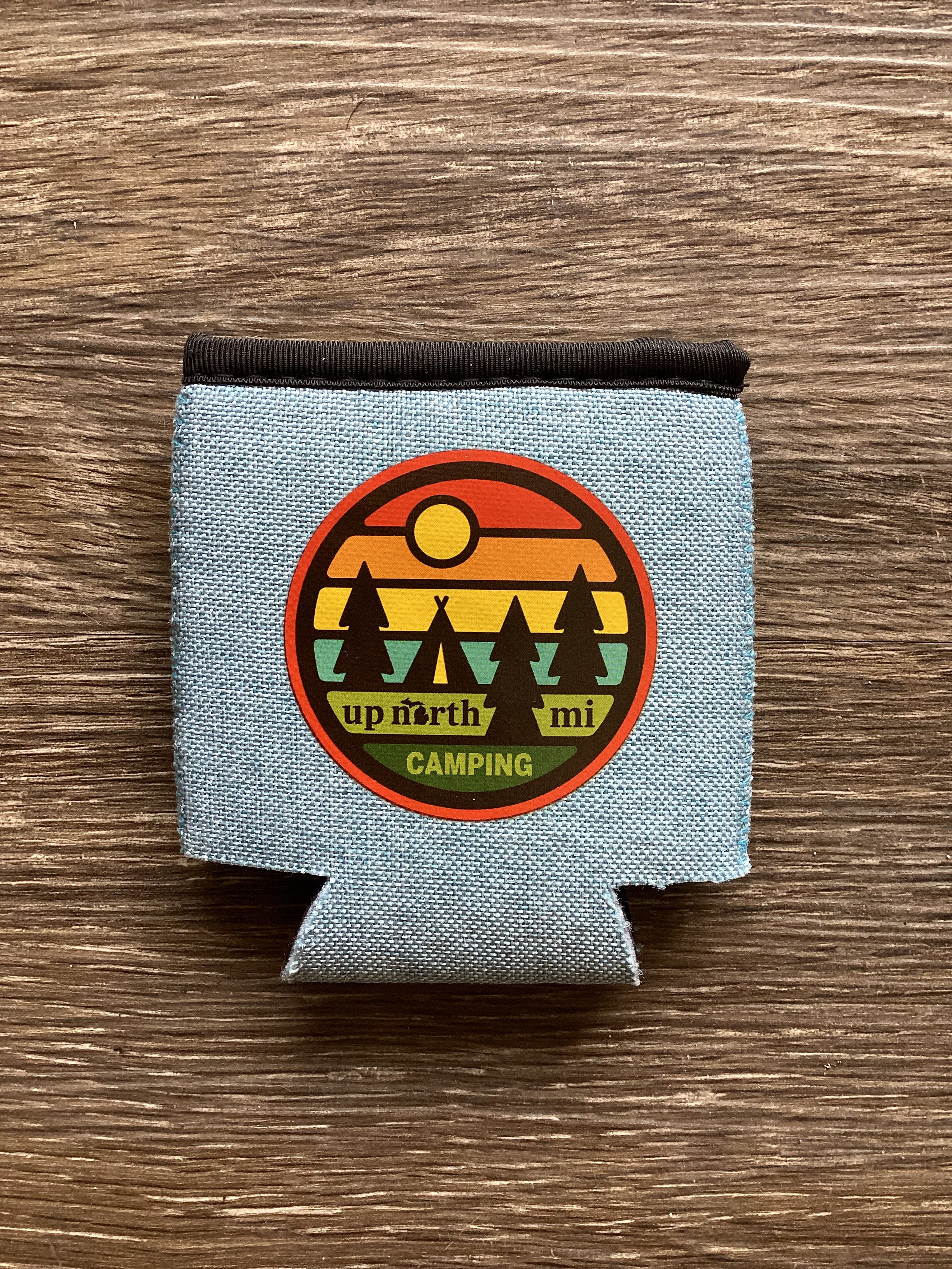 Camping Up North - Badge - Heather Blue Koozie