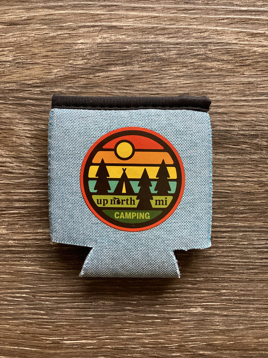 Camping Up North - Badge - Heather Blue Koozie