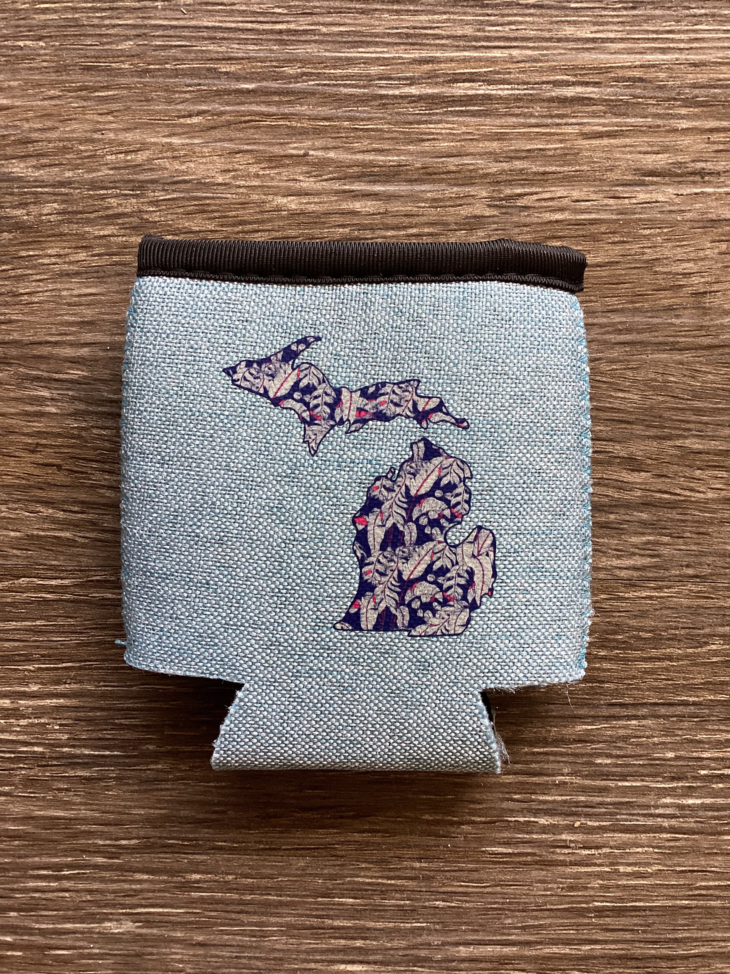 Tropical - Michigan - Heather Blue Koozie