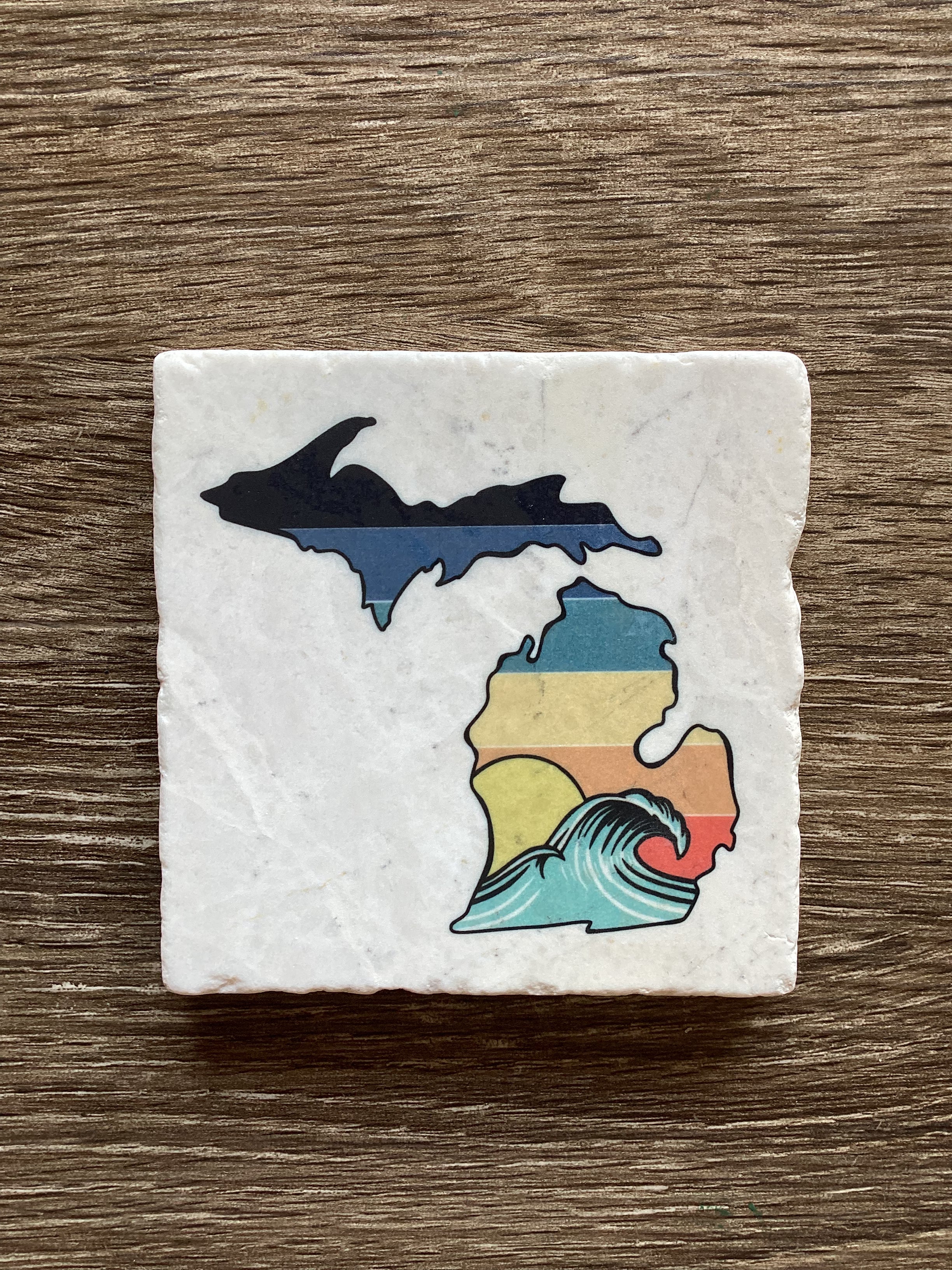 Wave - Michigan - Ceramic Coaster