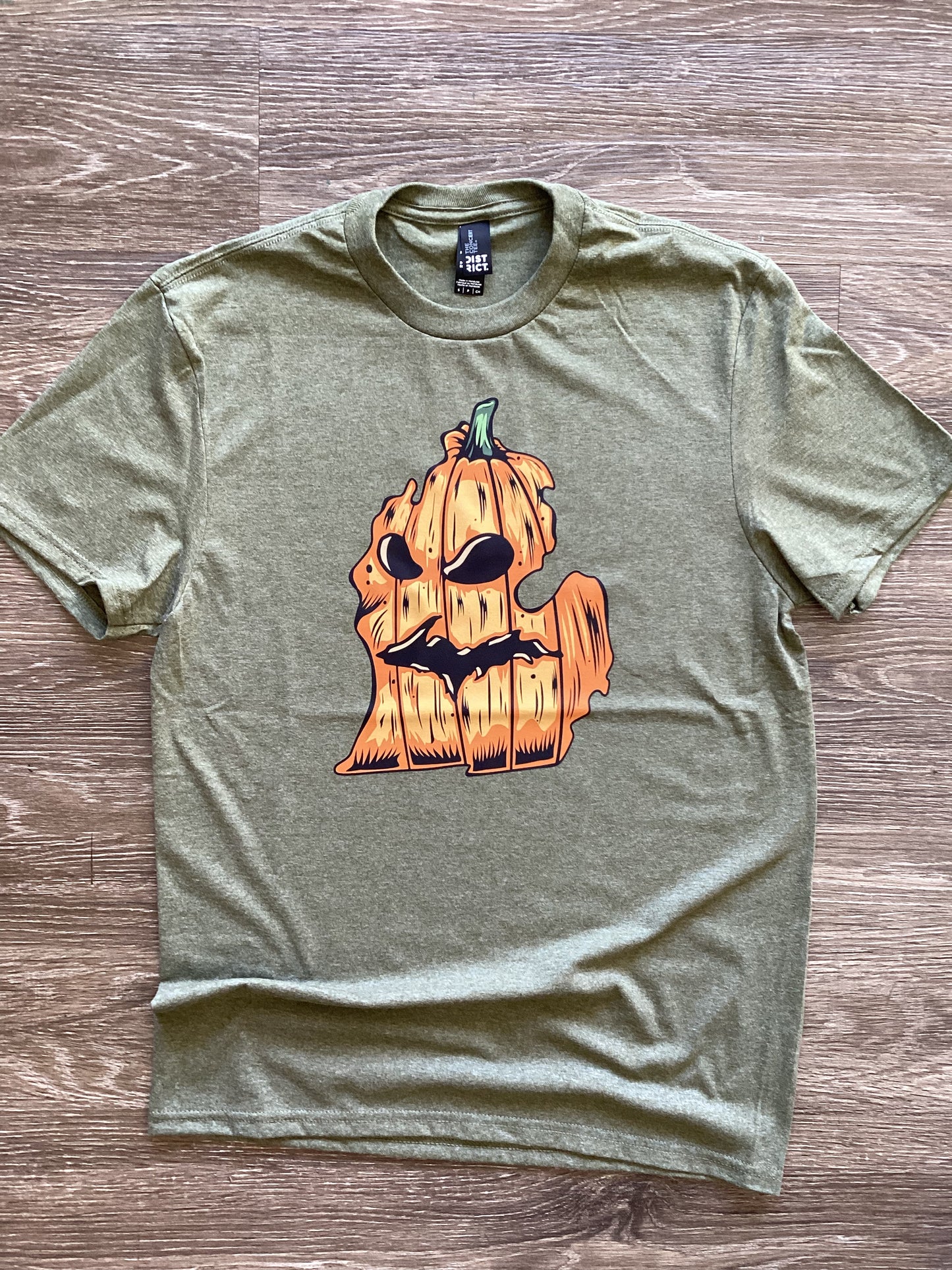 Pumpkin -  Michigan - Army Green - Tee Shirt