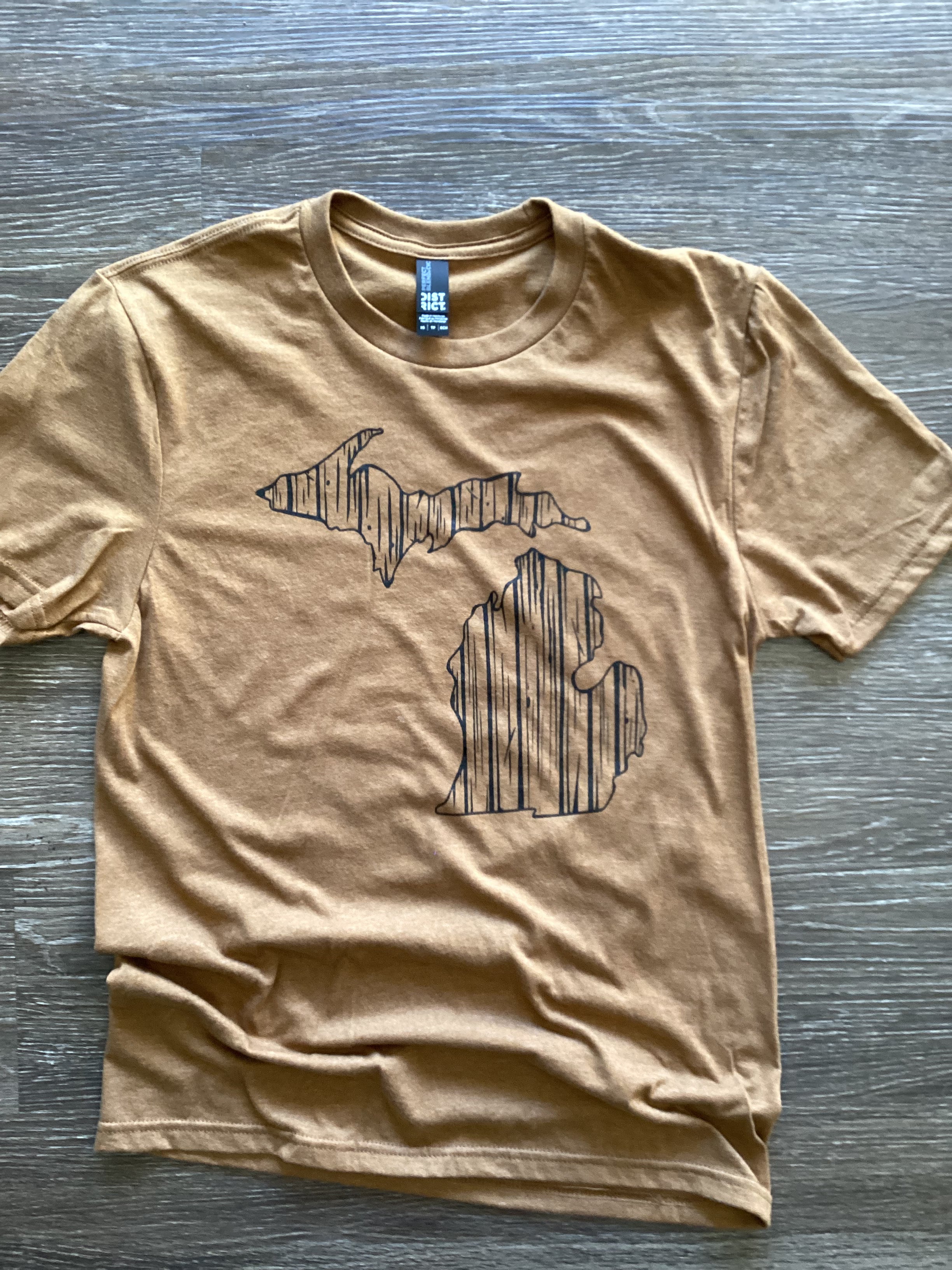 Wooden -  Michigan - Duck Brown Heather - Tee Shirt