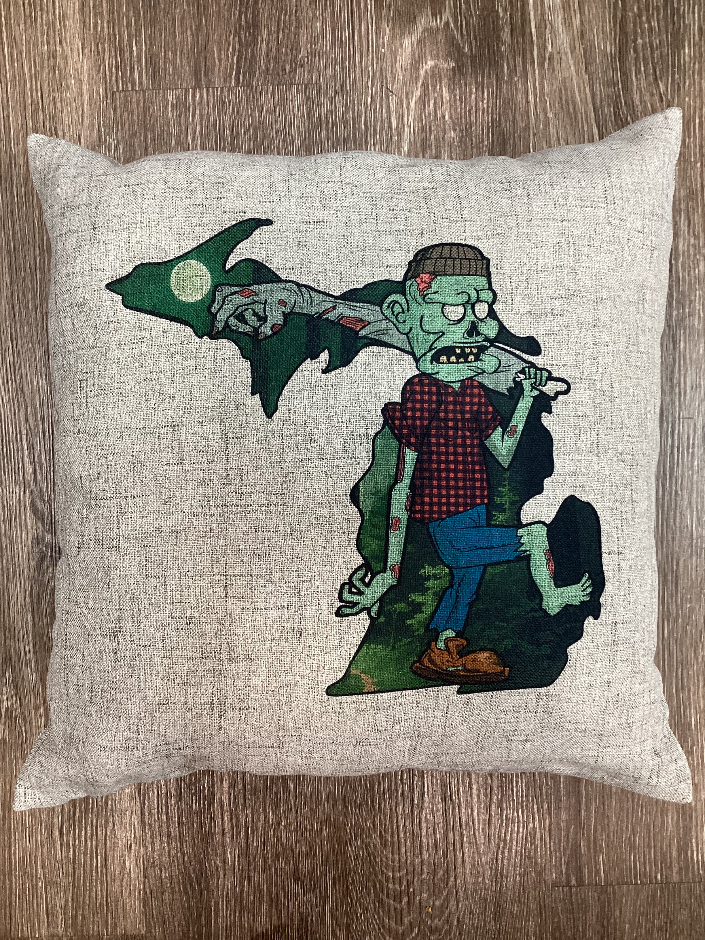 Zombie - Night Forest - Halloween - Michigan - Pillow