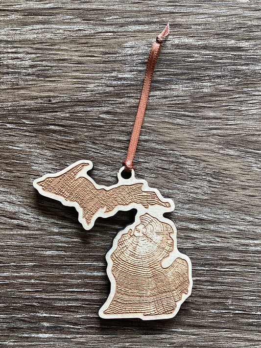 Tree Ring - Michigan - Engraved Ornament