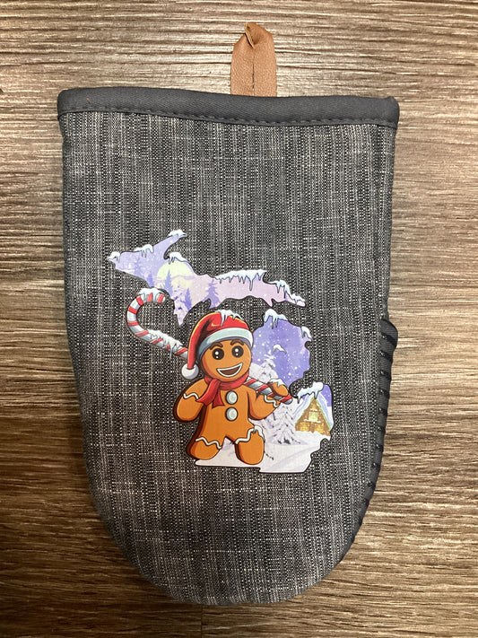 Gingerbread - Michigan - Short Oven Mitt