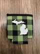 Anchors - Michigan - Green Plaid Koozie