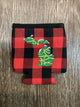 Christmas Tree - Snowy - Michigan - Buffalo Plaid Koozie