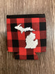 Anchors - Michigan - Buffalo Plaid Koozie