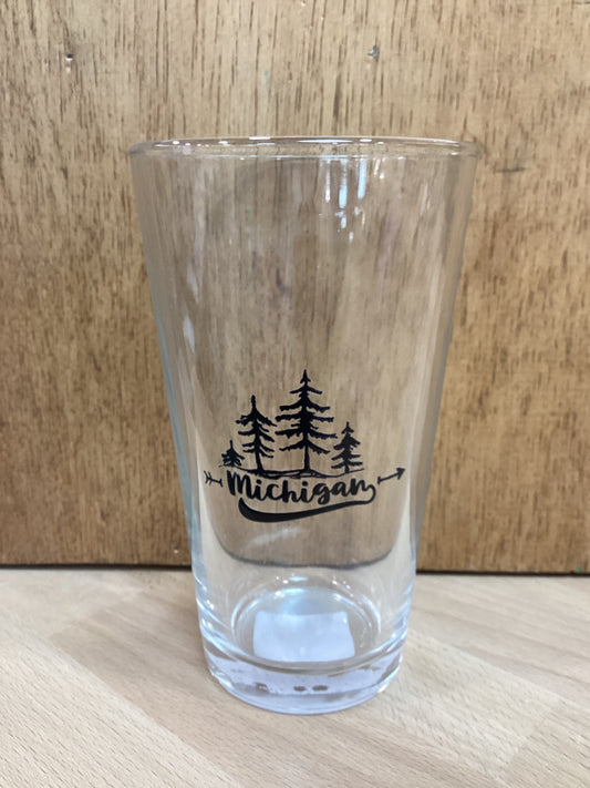 'Michigan' Forest - 16oz Pint Glass