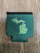Christmas Tree - Snowy - Glitter - Michigan - Heather Green Koozie