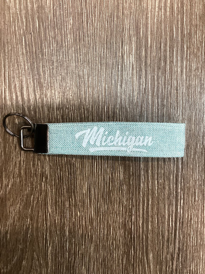 Heather Blue Cloth Fob Keychain