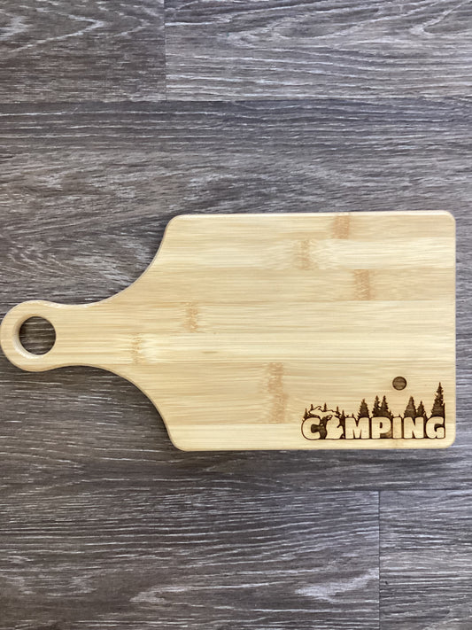 Camping - Word - Wooden Engraved - Cutting Board (13.5" x 7")
