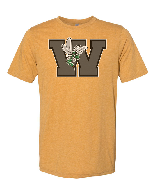 Williamston - Grey - W - Hornet Mascot - Next Level - Heat Transferred - Adult Premium T-Shirt
