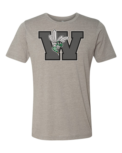Williamston - Grey - W - Hornet Mascot - Next Level - Heat Transferred - Adult Premium T-Shirt