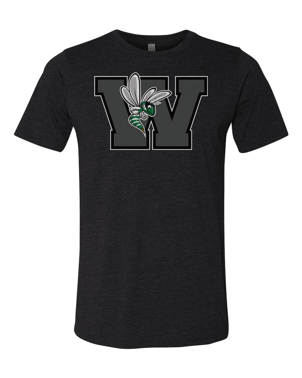 Williamston - Grey - W - Hornet Mascot - Next Level - Heat Transferred - Adult Premium T-Shirt