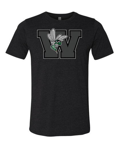 Williamston - Grey - W - Hornet Mascot - Next Level - Heat Transferred - Adult Premium T-Shirt