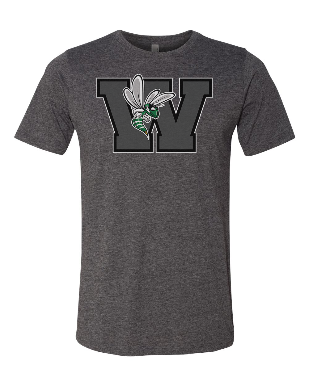 Williamston - Grey - W - Hornet Mascot - Next Level - Heat Transferred - Adult Premium T-Shirt