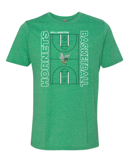 Hornets Williamston Basketball Court - Next Level - Heat Transferred - Adult Premium T-Shirt