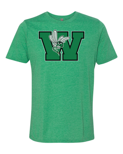 Williamston - Green - W - Hornet Mascot - Next Level - Heat Transferred - Adult Premium T-Shirt