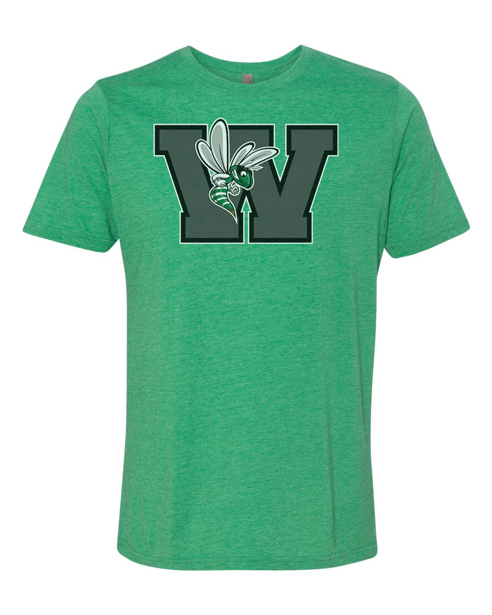 Williamston - Grey - W - Hornet Mascot - Next Level - Heat Transferred - Adult Premium T-Shirt