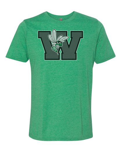 Williamston - Grey - W - Hornet Mascot - Next Level - Heat Transferred - Adult Premium T-Shirt