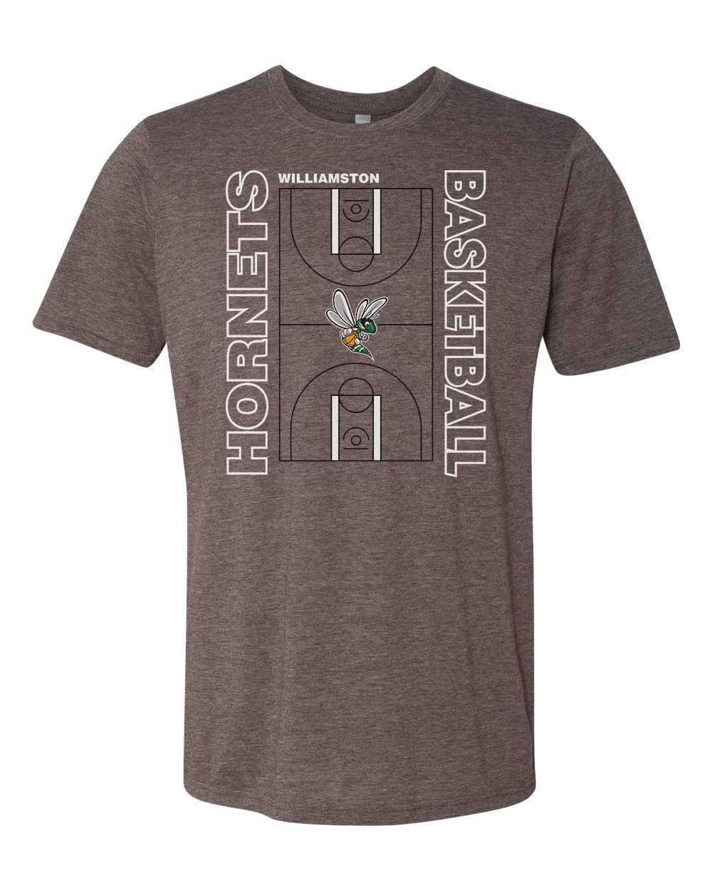 Hornets Williamston Basketball Court - Next Level - Heat Transferred - Adult Premium T-Shirt