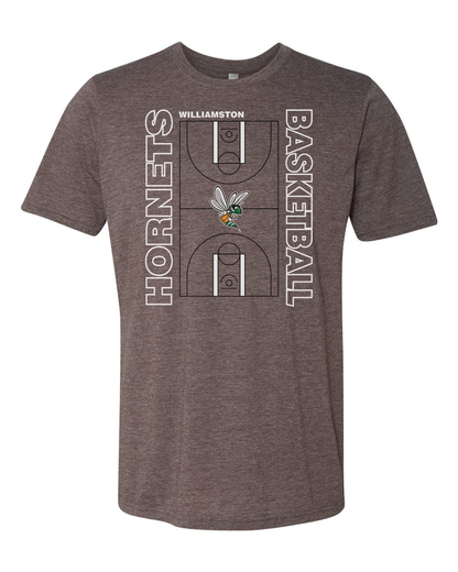 Hornets Williamston Basketball Court - Next Level - Heat Transferred - Adult Premium T-Shirt