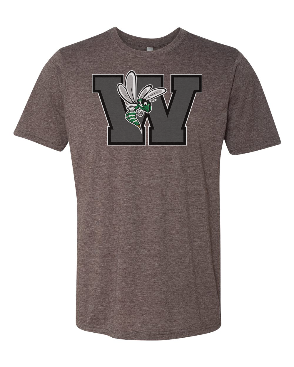 Williamston - Grey - W - Hornet Mascot - Next Level - Heat Transferred - Adult Premium T-Shirt