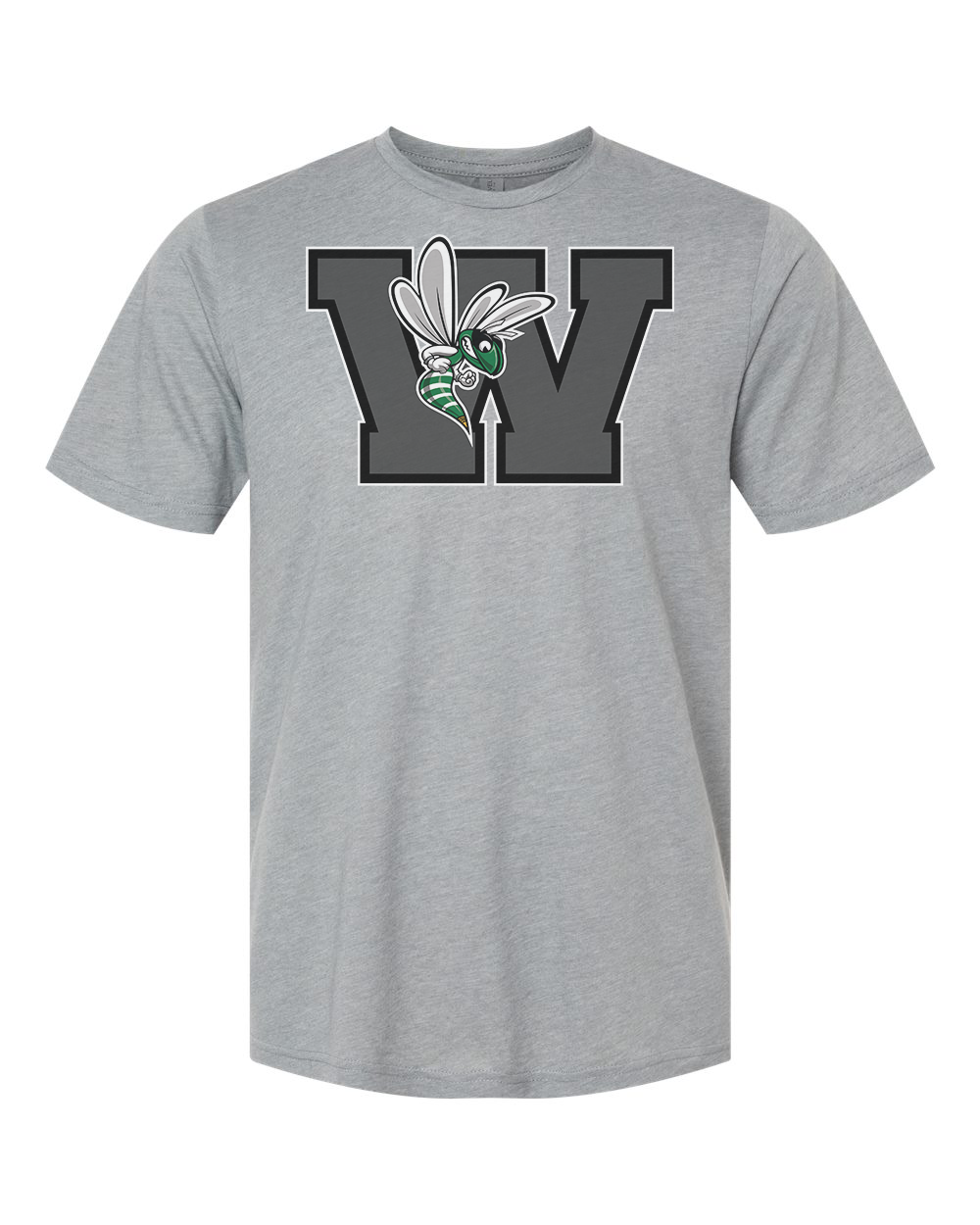 Williamston - Grey - W - Hornet Mascot - Next Level - Heat Transferred - Adult Premium T-Shirt